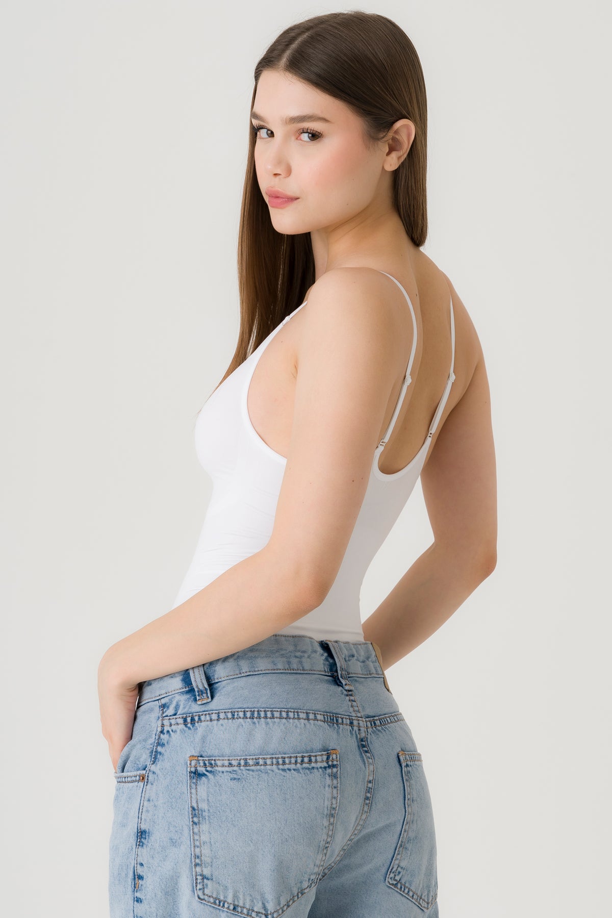 Weißes nahtloses Shapewear-Korsett – Verschlankt Bauch und Taille