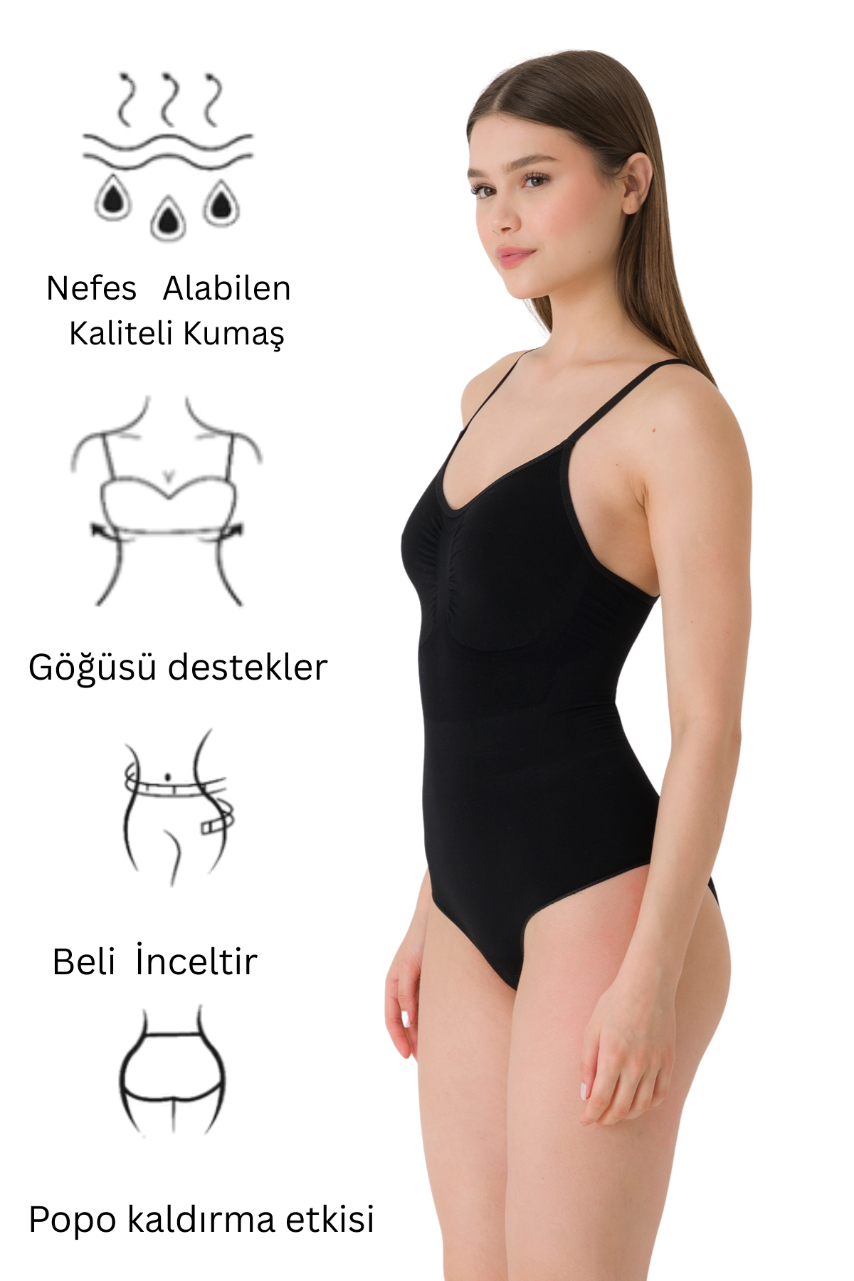 Nahtloses schwarzes Body Shaper-Korsett für Damen
