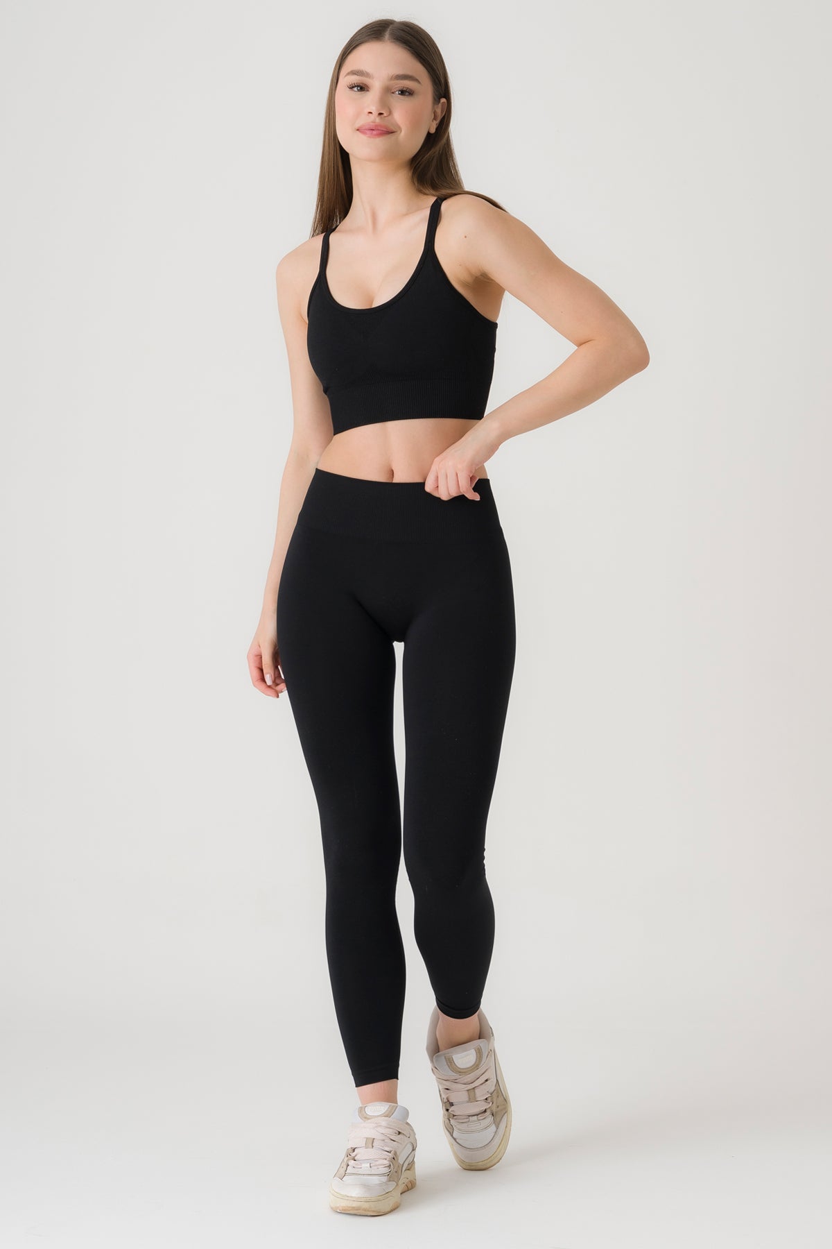 Yüksek Bel Dikişsiz Seamless Spor Tayt – Toparlayıcı & Esnek Kadın Taytı