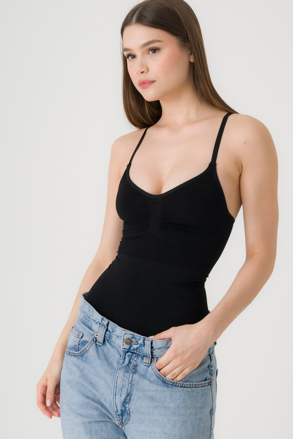 fanley seamless siyah bodysuit korse yan profil bel inceltici toparlayıcı body
